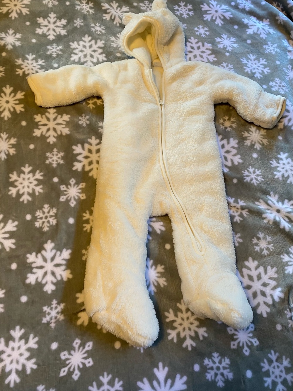 Place Plush Hooded Baby Footed One-Piece